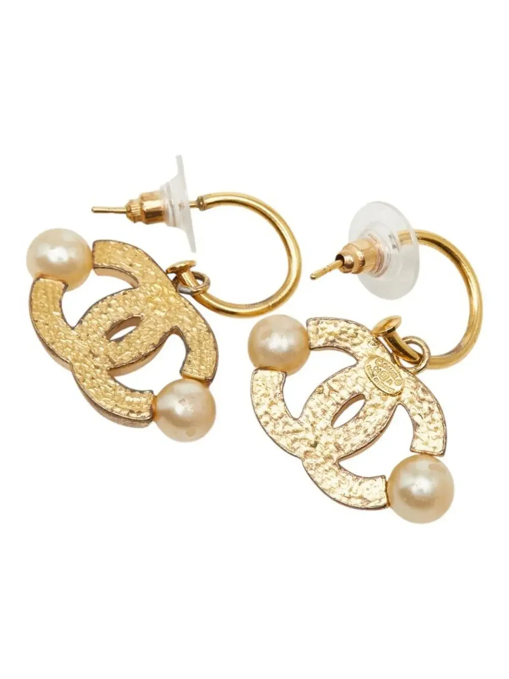 Chanel Cc Logo Earrings Metal Gold-Tone #287913C54B